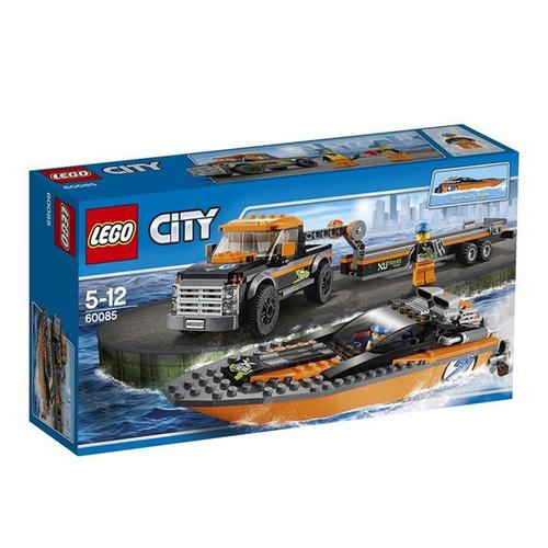 正版乐高lego拼插积木城市4x4 赛艇运输车60085益智拼装玩具5岁 -t