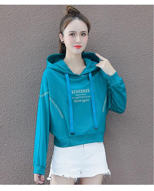 卫衣女2020新款ins潮韩版宽松蝙蝠袖上衣超火cec外套短款女装 语娄