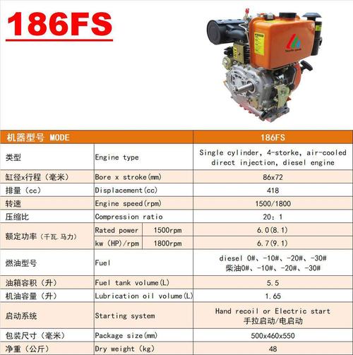 186fa反转风冷柴油机 风冷柴油发动机 186fas 柴油机 1800转机