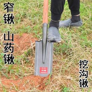 锰钢农用工具挖树铲深挖锹钢铲铁锹铲户外大号全钢挖土山药锹窄锹
