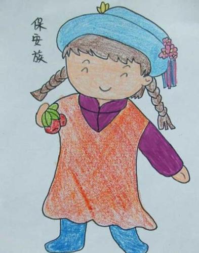 儿童画五十六个民族人物可可简笔画