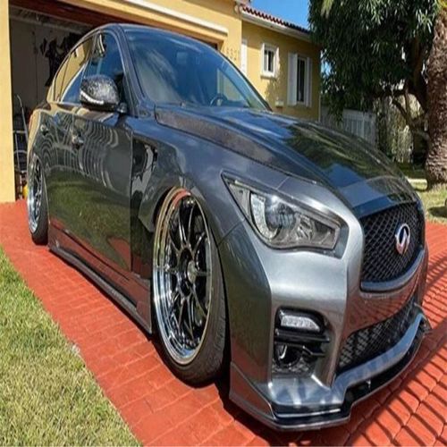 英菲尼迪q50l外观改装,2021款英菲尼迪q50l 适用于英菲尼迪q50/q50l改装小包围碳纤维美版前唇侧裙后唇后视镜