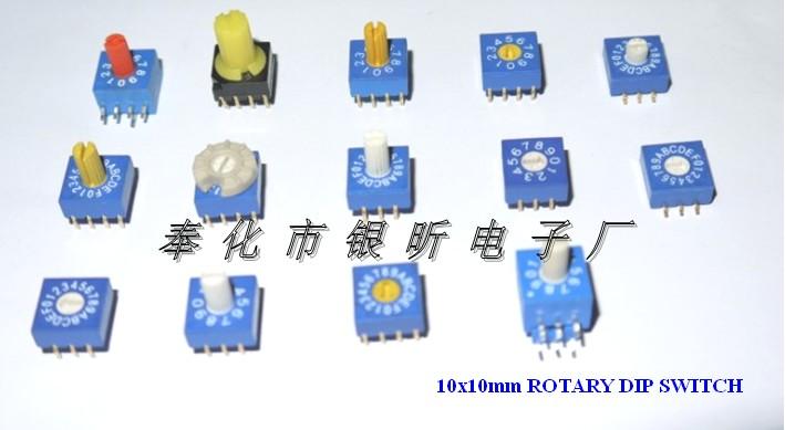 10x10 8421旋转拨码开关,旋转编码开关,dip旋转开关