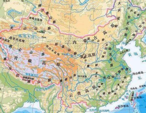 中国地形图四大高原四大盆地三大平原三大丘陵及地势三级阶梯分