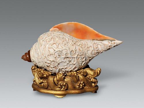 4213清密宗缠枝花卉纹白螺