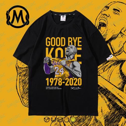 aj联名kobe科比黑曼巴告别纪念短袖t恤男湖人总冠军潮牌24号球衣