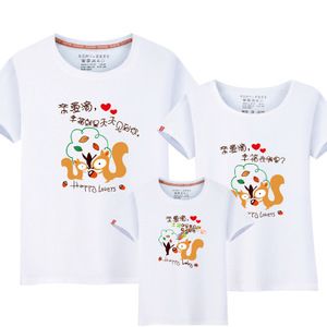 包邮明地一族夏亲子装t恤短袖印花圆领纯棉上衣一家三