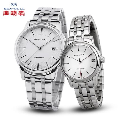 海鸥表seagull情侣对表经典手表海鸥自动机械表情侣表d816405白盘条棍