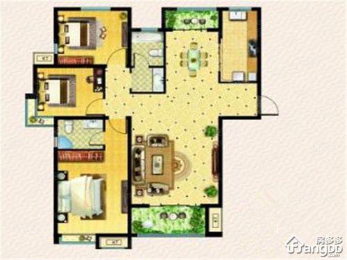 滕投人和天地3室2厅2卫户型图