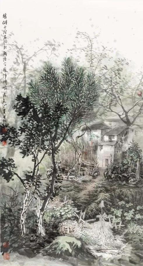 有田园的诗意有诗意的田园陈危冰山水画