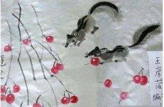 6岁儿童松鼠毛笔画作品欣赏:松鼠