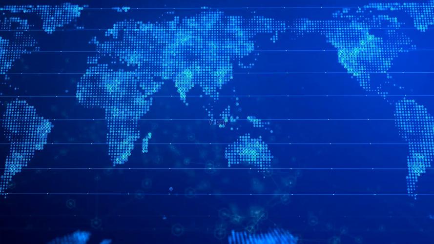 高清世界粒子地图线条网格科技地图背景_1920x1080