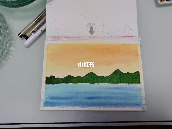 简易水彩风景画12_水彩_学院级_颜料_水彩笔_文化_绘画