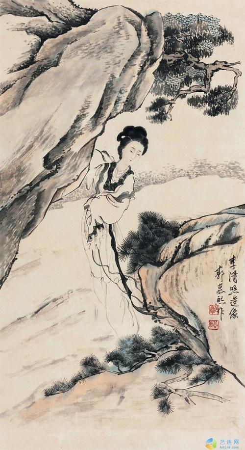 拍卖价格郭慕熙192620164022李清照像镜心设色纸本