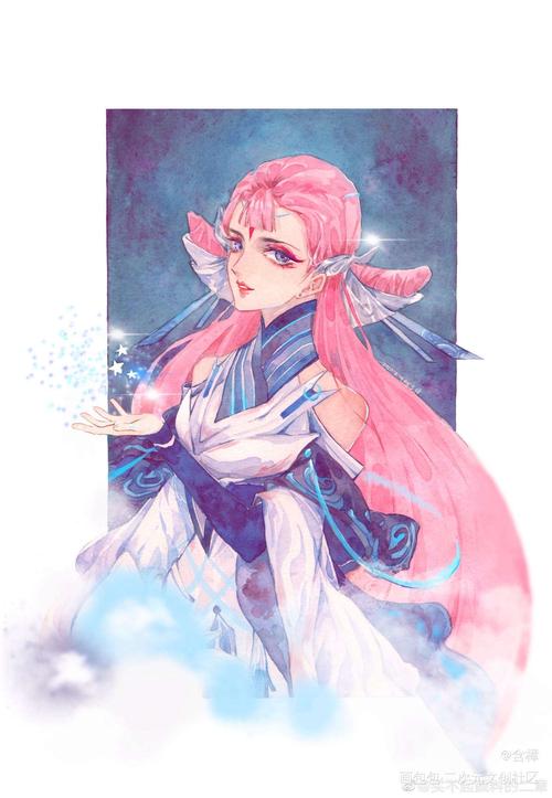 猫影幻舞_王者荣耀貂蝉水彩手绘同人插画绘画作品