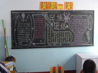 居委会民族宗教黑板报 民族团结黑板报图片素材