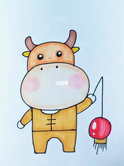 简笔画|可爱的小牛_简笔画_美术_艺术_文化_绘画
