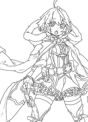 二次元人物线稿