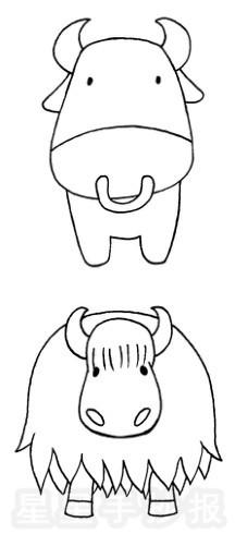 卡通牛简笔画