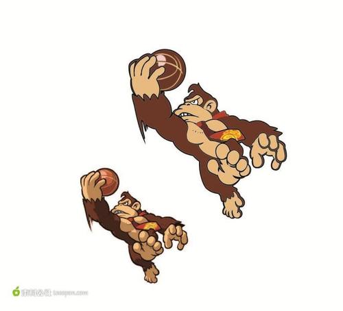 猩猩打篮球创意卡通矢量文件下载