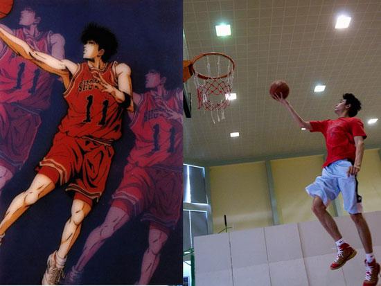 李学庆pk流川枫灌篮动漫经典场面真人化