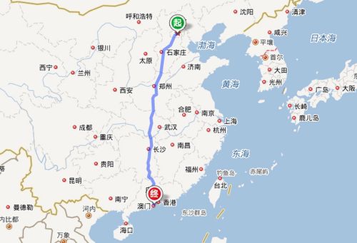 105国道线路地图交通地图库