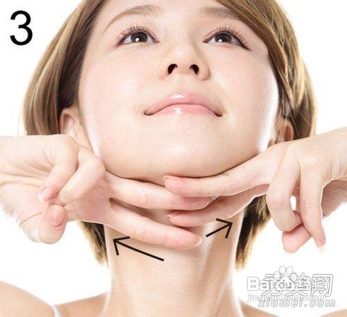 摆脱双下巴颈纹的按摩步骤图