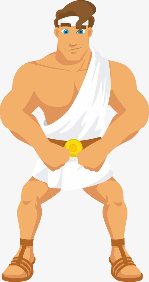 微笑卡通强壮男孩