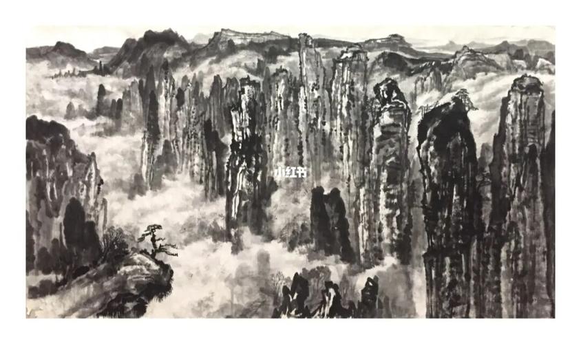 水墨张家界,国画山水画,水墨积墨泼墨_山水画_国画_文化_绘画