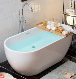 整体耐用出水小户型浴缸淋浴房下时尚时尚洗浴浴室浴盆独立式白色