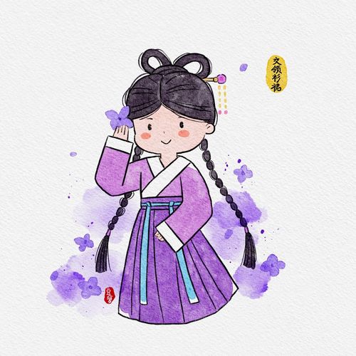 水彩风简笔画「汉服常见的九种形制」