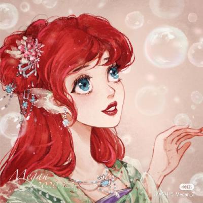 迪士尼公主古风造型也是很美的