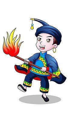 彝族男人简笔画