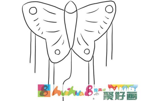 蝴蝶风筝简笔画步骤图片教程怎么画简笔画教程