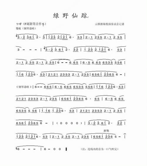 求绿野仙踪的箫谱