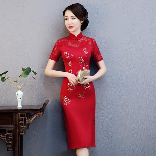 喜欢婚礼旗袍礼服妈妈装 高贵 夏季的还喜欢