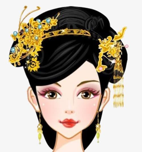 带着金色头饰的古代女人免抠素材免费下载_觅元素51yuansu.com