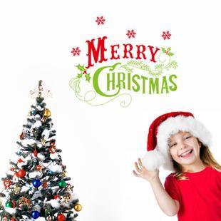 free removable shipping merry christmas snowflakes vinyl win