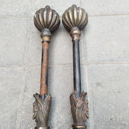 古兵器铜锤一对尺寸如图重约3100克