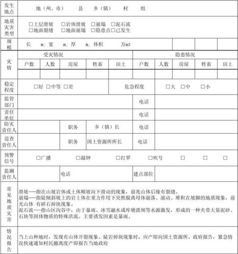 防灾明白卡