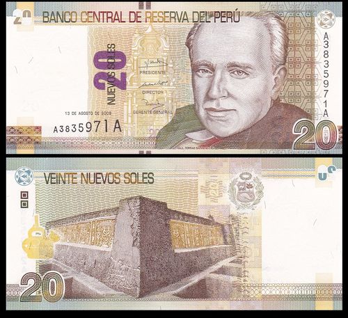 秘鲁20索尔 外国纸币 2009年(大图展示)