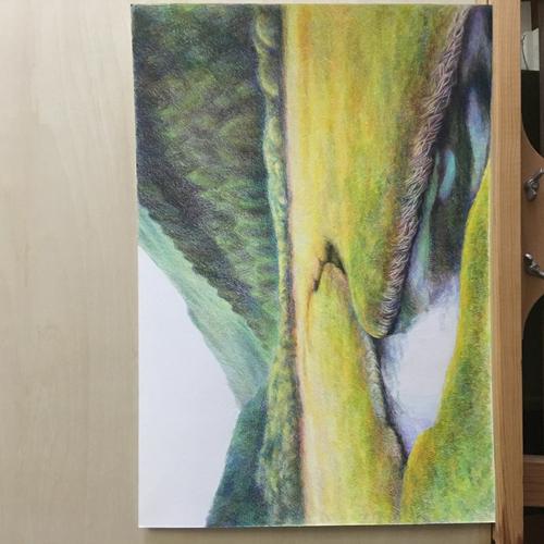 彩铅画:稻城亚丁