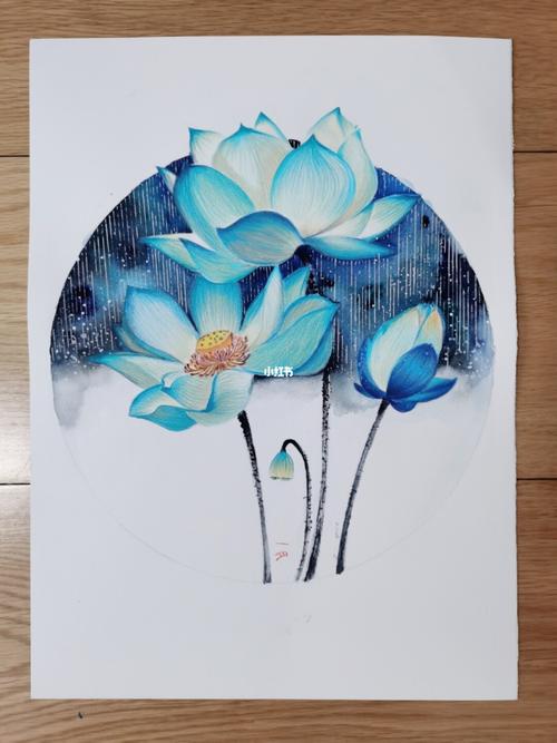 彩铅荷花_荷花_彩铅_彩铅画_京贸国际公馆攻略_彩铅画