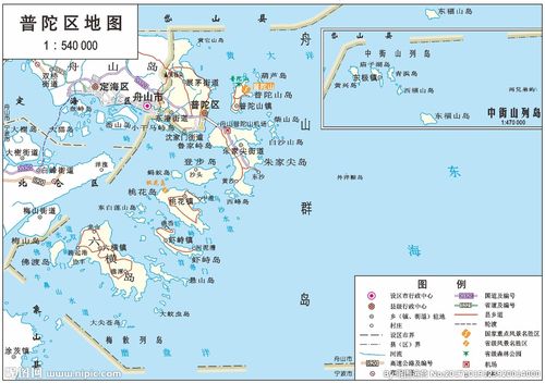 浙江舟山市普陀区标准地图32k图片