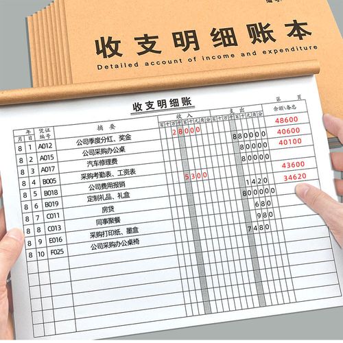 收支明细账本记账本明细账台账现金日记每日流水营业收入支出商用 1本