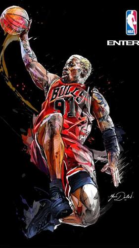 2k手机竖屏分辨率1440x2560nba篮球明星公牛队大虫罗德曼壁纸