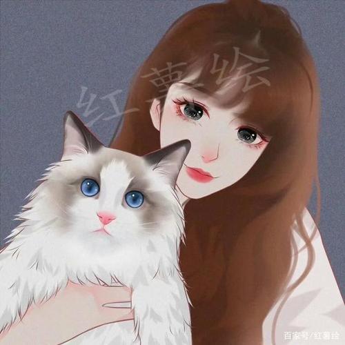 可爱抱猫女生头像
