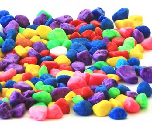 盆栽装饰 园艺用品 彩色小石头 家居插花装饰五彩石头