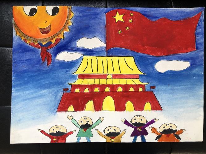 "红领巾心向党,喜迎国庆"湖坊镇中心小学举办主题绘画