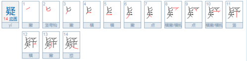 疑字草书怎么写